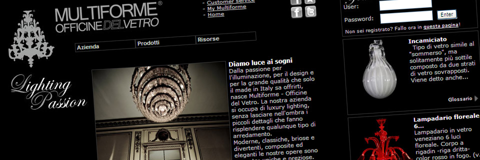 Officinedelvetro.com, leader nel web per la vendita di lampadari in vetro di Murano
